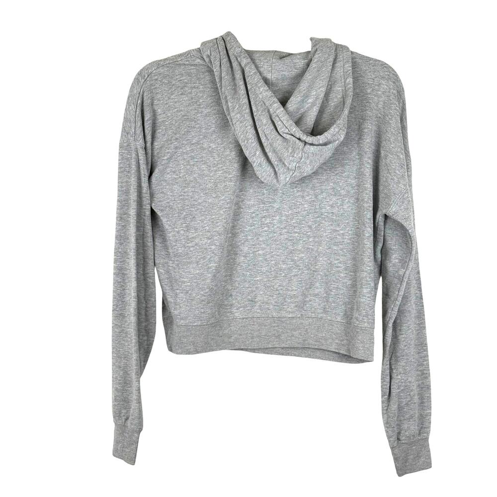 Cotton On Cropped Basic Light Heather Gray Drawstring Hoodie Sweatshirt - Small - Picture 2 of 7